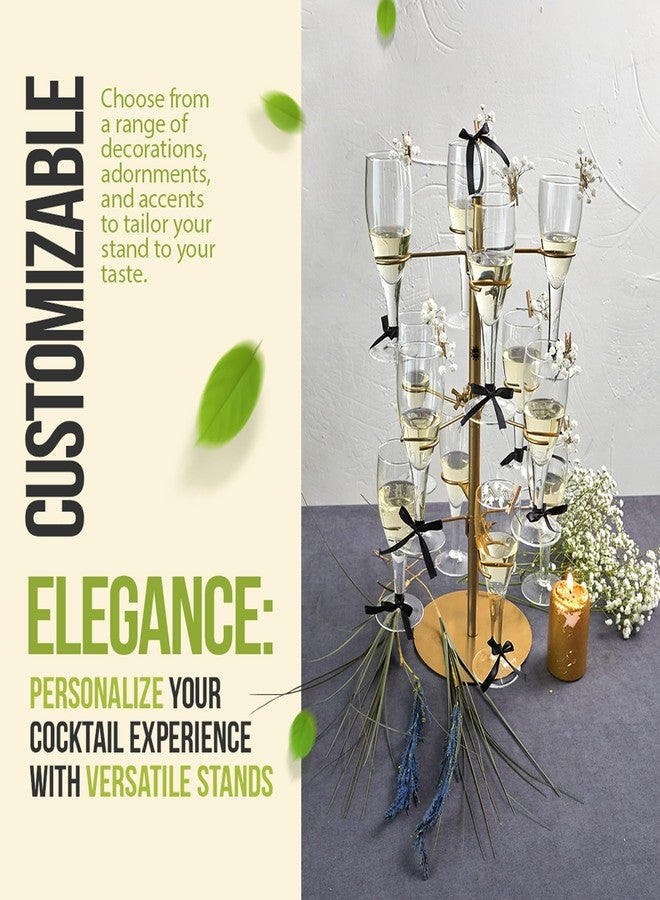 Trustic Cocktail Tree Stand Metal Tower 3 Tier 12 Holders for Champagne Martini Margarita Cups (Gold) - Image 5