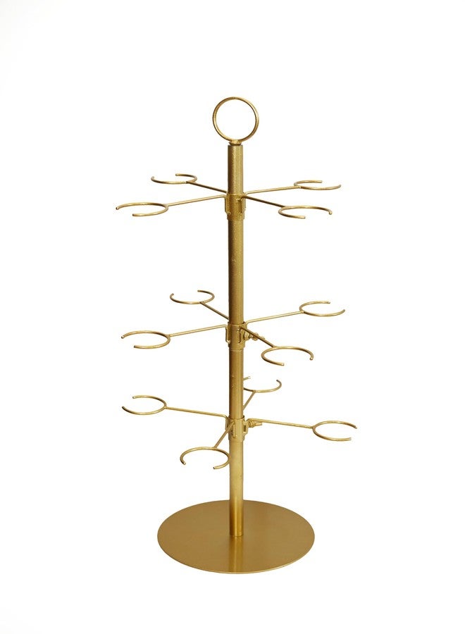 Trustic Cocktail Tree Stand Metal Tower 3 Tier 12 Holders for Champagne Martini Margarita Cups (Gold) - Image 2