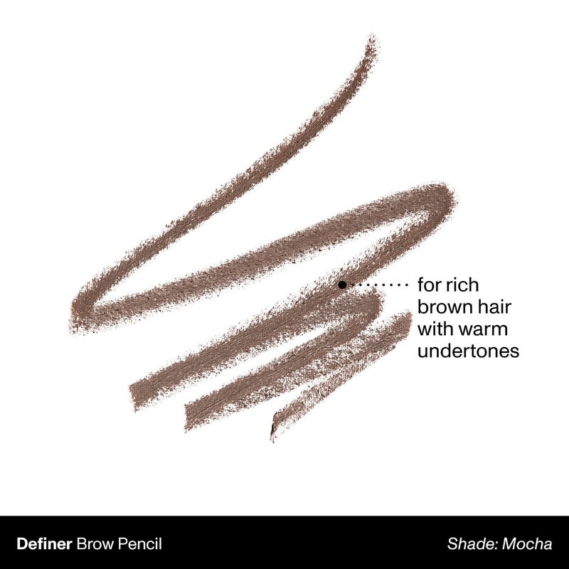 Morphe Definer Dual-Ended Brow Pencil & Spoolie - Eyebrow Pencil with Precision Slanted Tip for Shaping, Defining & Filling - Smooth, No-Tug Formula - Mocha (0.003 oz) - Image 3