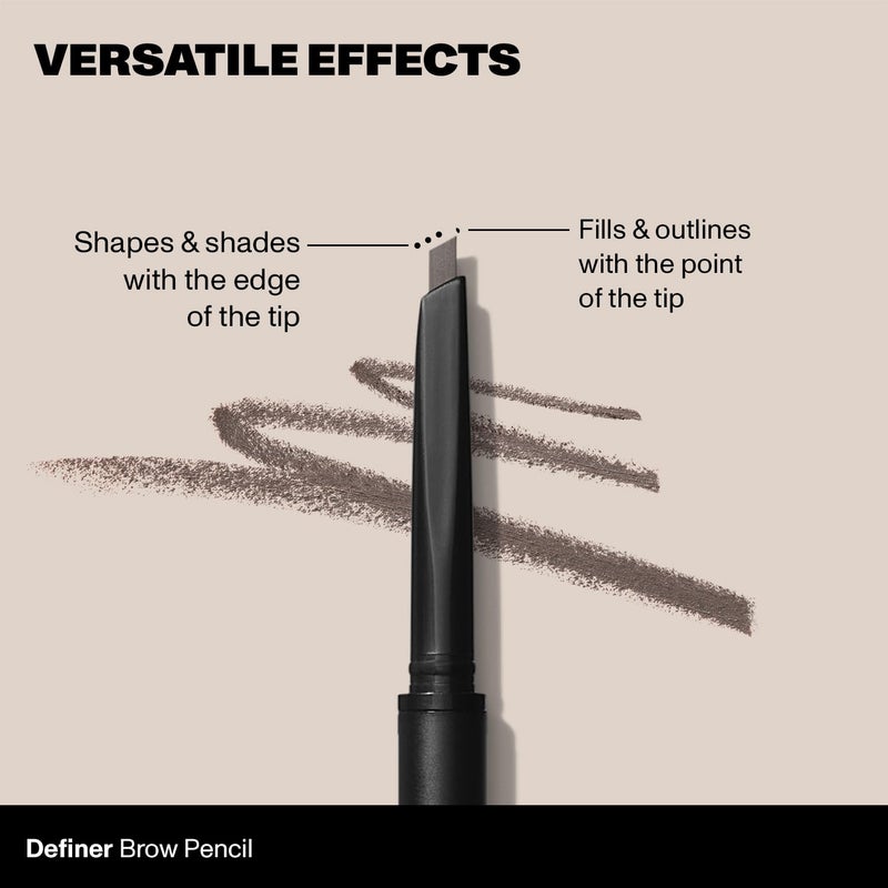 Morphe Definer Dual-Ended Brow Pencil & Spoolie - Eyebrow Pencil with Precision Slanted Tip for Shaping, Defining & Filling - Smooth, No-Tug Formula - Mocha (0.003 oz) - Image 4