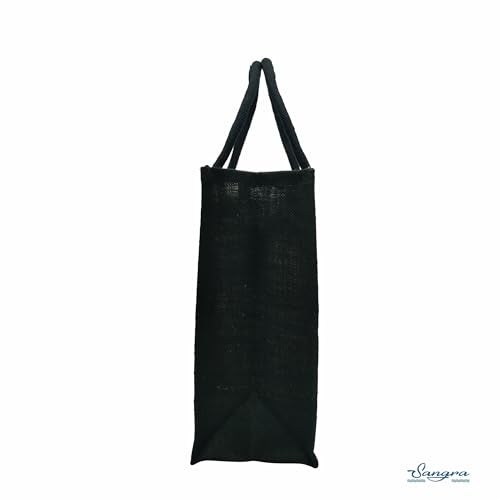 Sangra Multicolor Black Jute Bag For Men and Women Lunch Bag with Zip and handle (Hydrangea flower) - Image 3