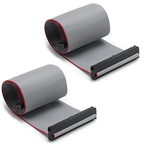 Fielect 2pcs IDC 50 Pin Connector Gray Wire Flat Ribbon Cable Connector Length 30cm 2.54mm Pitch - Image 1