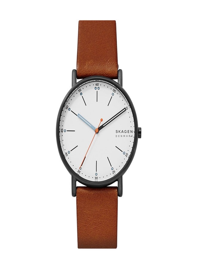 Skagen Mens Quartz Watch, Analog Display and Leather Strap SKW6374 - Image 1