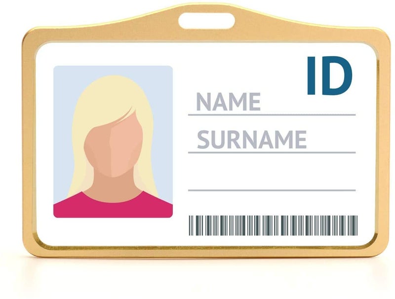 LRS Aluminum Alloy ID Card Holder - Landscape Style - Golden Color - for Regular Plastic ID Card - Pack of 3 - Image 4