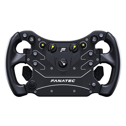 FANATEC Corsair FANATEC Sim Racing CSL Steering Wheel GT3 Overmolded Grips Custom Magnetic Shifters Dual Analog Paddles OLED Display QR2 Lite WheelSide Preinstalled PC Xbox - Image 1