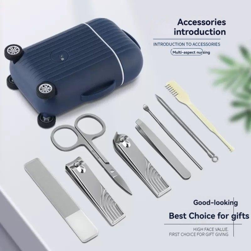 Mini travel suitcase nail clipper set  blue - Image 5