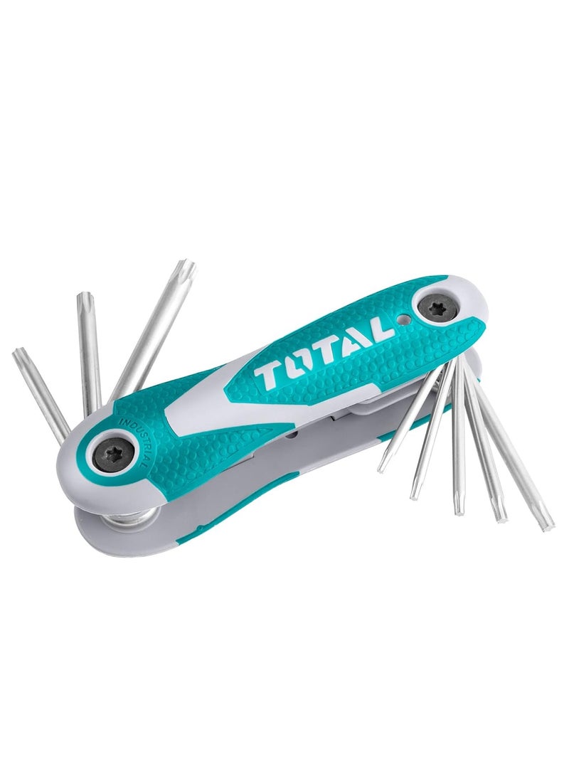 TOTAL Total Torx Key Wrench Set - 8PCS Cr-V Pocket Tools for Precision Fastening and Versatile Portable Hex Set For Basic Home Repair And General Applications  - Image 5