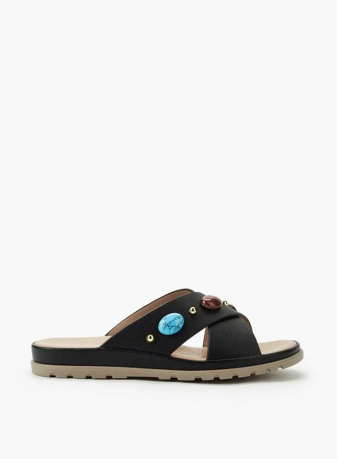 لو كونفورت Women Embellished Slip-On Sandals