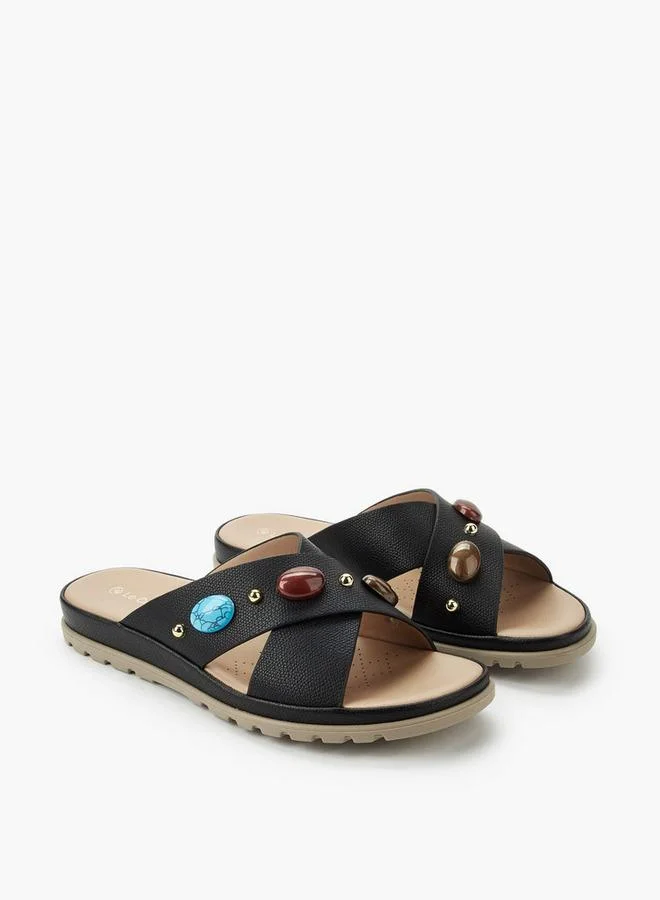 لو كونفورت Women Embellished Slip-On Sandals
