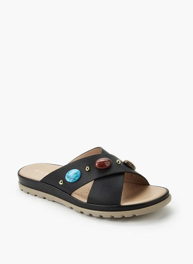 لو كونفورت Women Embellished Slip-On Sandals