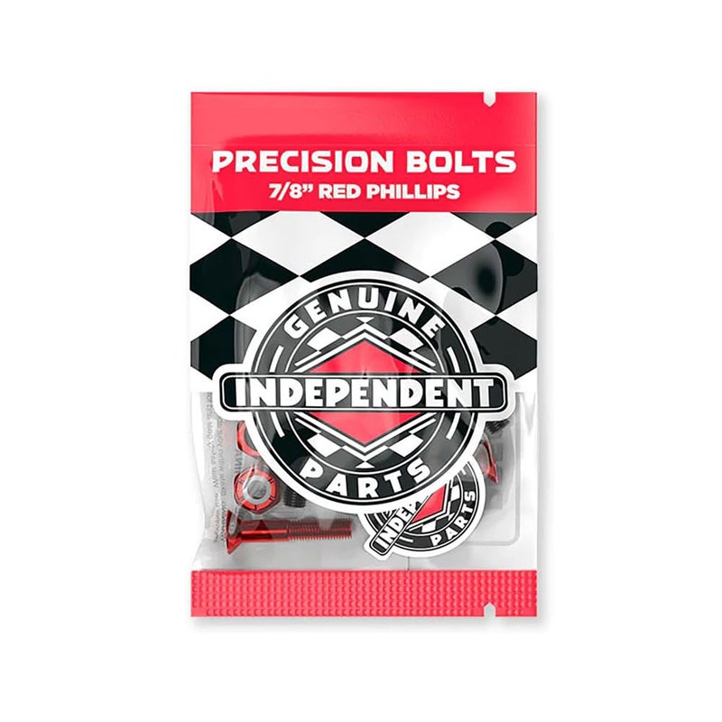 Independent Independent Genuine Parts Cross Bolts Standard Phillips Skateboard Hardware (Black/Red, 7/8")  - Image 1