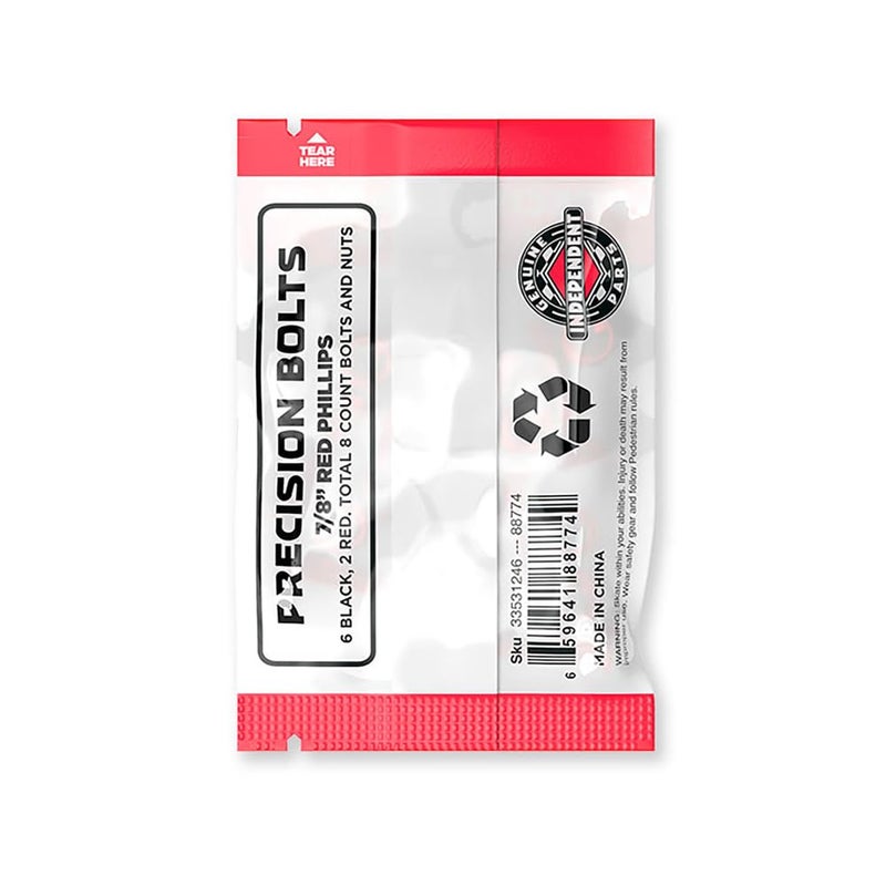 Independent Independent Genuine Parts Cross Bolts Standard Phillips Skateboard Hardware (Black/Red, 7/8")  - Image 3