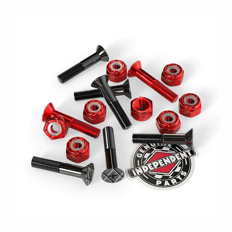 Independent Independent Genuine Parts Cross Bolts Standard Phillips Skateboard Hardware (Black/Red, 7/8")  - Image 2