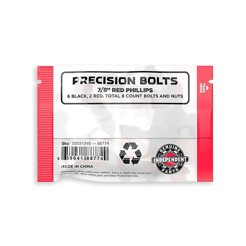 Independent Independent Genuine Parts Cross Bolts Standard Phillips Skateboard Hardware (Black/Red, 7/8")  - Image 5