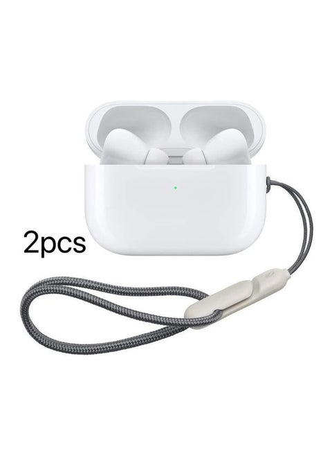 2pcs Lanyard for AirPods Pro 2nd Generation, Wireless Bluetooth Earbuds Protective Case Soft Silicone Anti-Lost Compatible with (Grey)