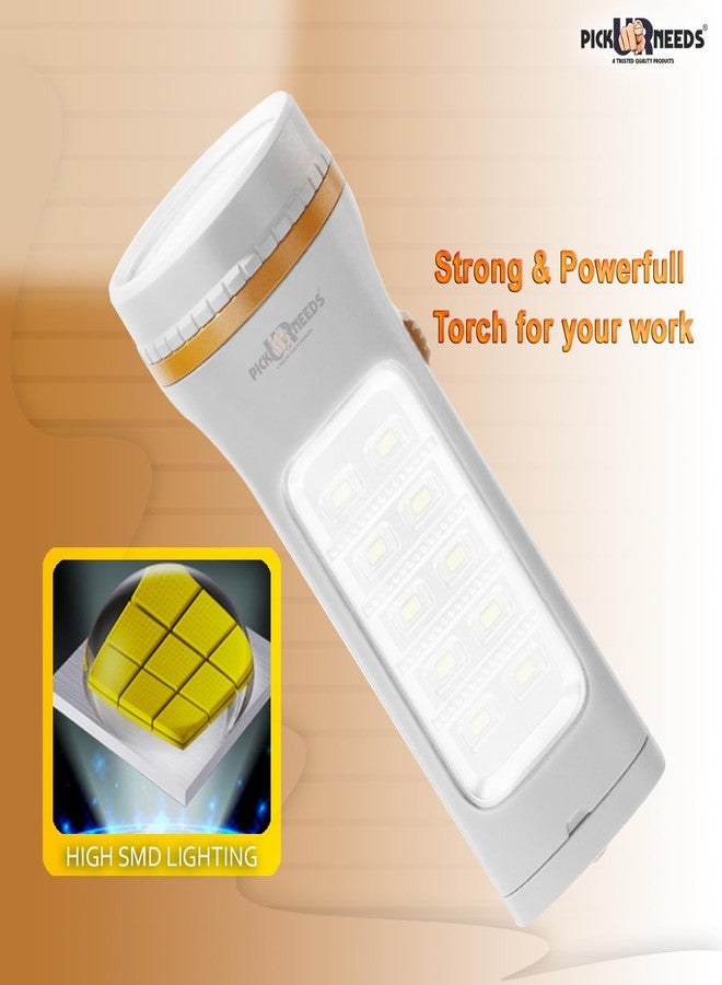 Pick Ur Needs Rechargeable 25W+10 SMD Long Range Torch Emergency Search Light Lamp with Sliding Plug for Charge - Image 3