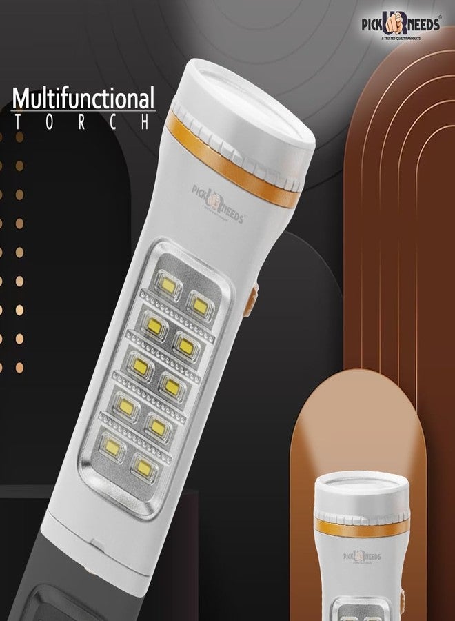 Pick Ur Needs Rechargeable 25W+10 SMD Long Range Torch Emergency Search Light Lamp with Sliding Plug for Charge - Image 4