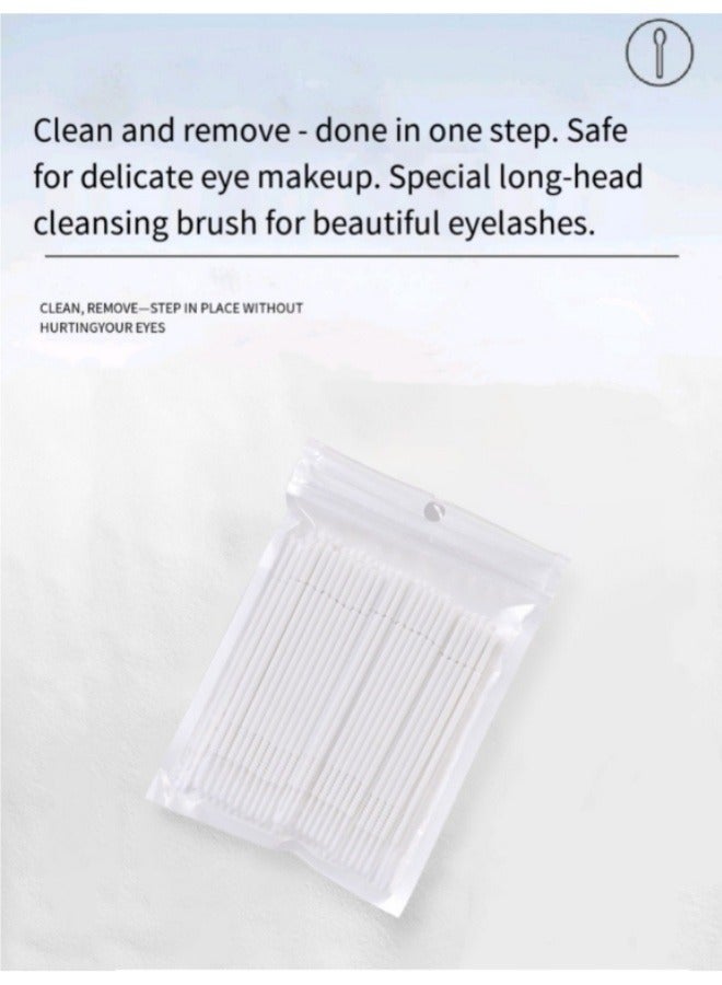 Generic 100pcs Disposable Eyelash Extension Micro Swabs, Grafting Eyelashes Long Head Cleaning Sticks for Makeup Cleaning And Personal Care  - Image 5