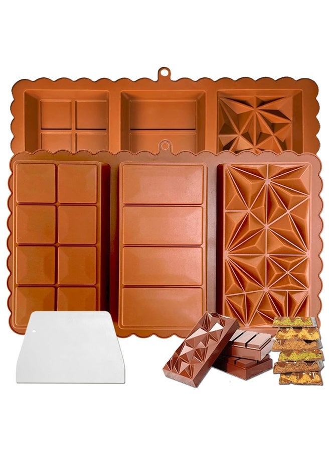 Deep Chocolate Bar Mold Pistachio Dubai Chocolate Bar Kit Thick Silicone Molds for Stuffed Bar Large Big Candy Bar Mould for Filling - Image 1