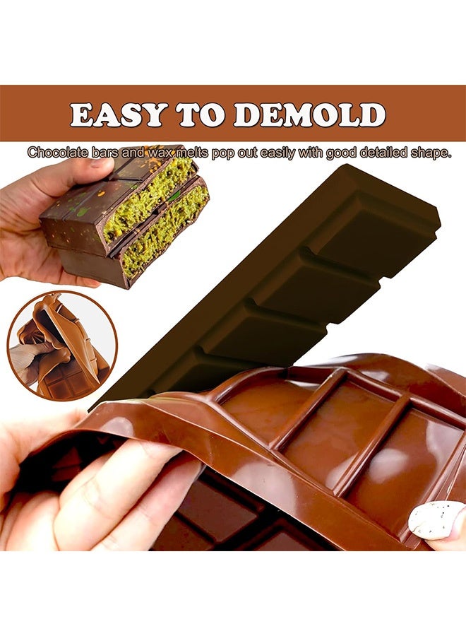 Deep Chocolate Bar Mold Pistachio Dubai Chocolate Bar Kit Thick Silicone Molds for Stuffed Bar Large Big Candy Bar Mould for Filling - Image 3