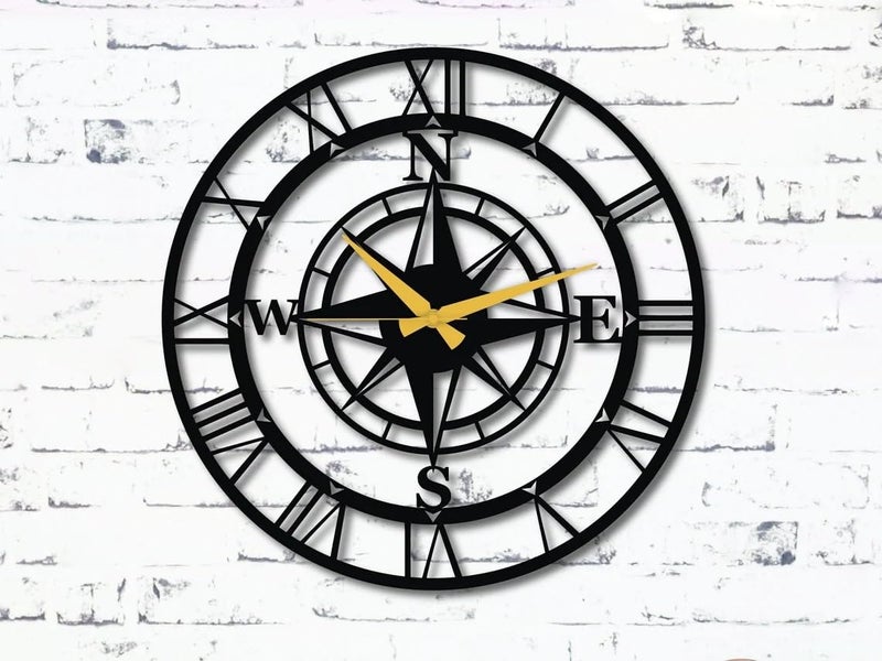 Reyox Material Metal Wall Clock Big Size Wall Clock Modern Clocks for Living Room Stylish Wall Clocks for Home Antique Big Size Modern Wall Watch for Home DecorBlack40 cm DA116