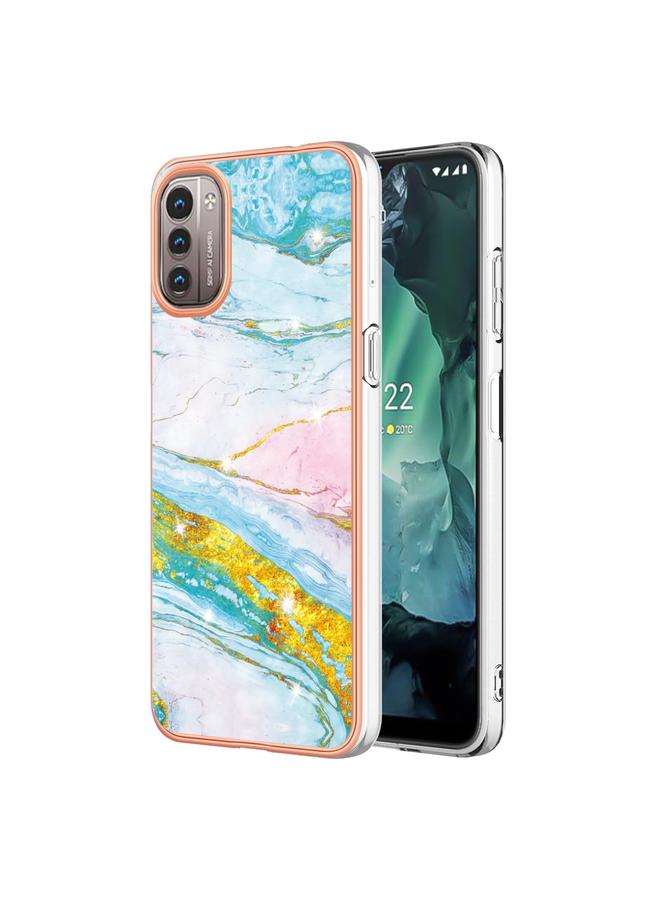 erorex Case For Nokia G21 / G11 Electroplating Marble Pattern Dual-side IMD TPU Phone Case - Image 1
