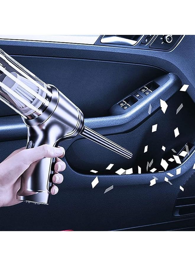 عربست مكنسة كهربائية محمولة لاسلكية للسيارة ، جهاز جمع غبار الهواء الصغير المحمول باليد USB قابل لإعادة الشحن 4000 مللي أمبير - Image 3