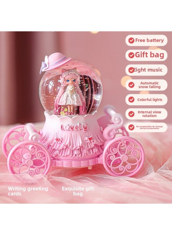 Loquat Crystal Ball Music Music Music Box Girl Princess June 1 Children's Birthday Gift Glass Ball Rotatable Trojan Horse Ornaments-Color:【gift Bag】 Large Size - Unicorn With Light - B 【hot-selling Model】 - Image 2