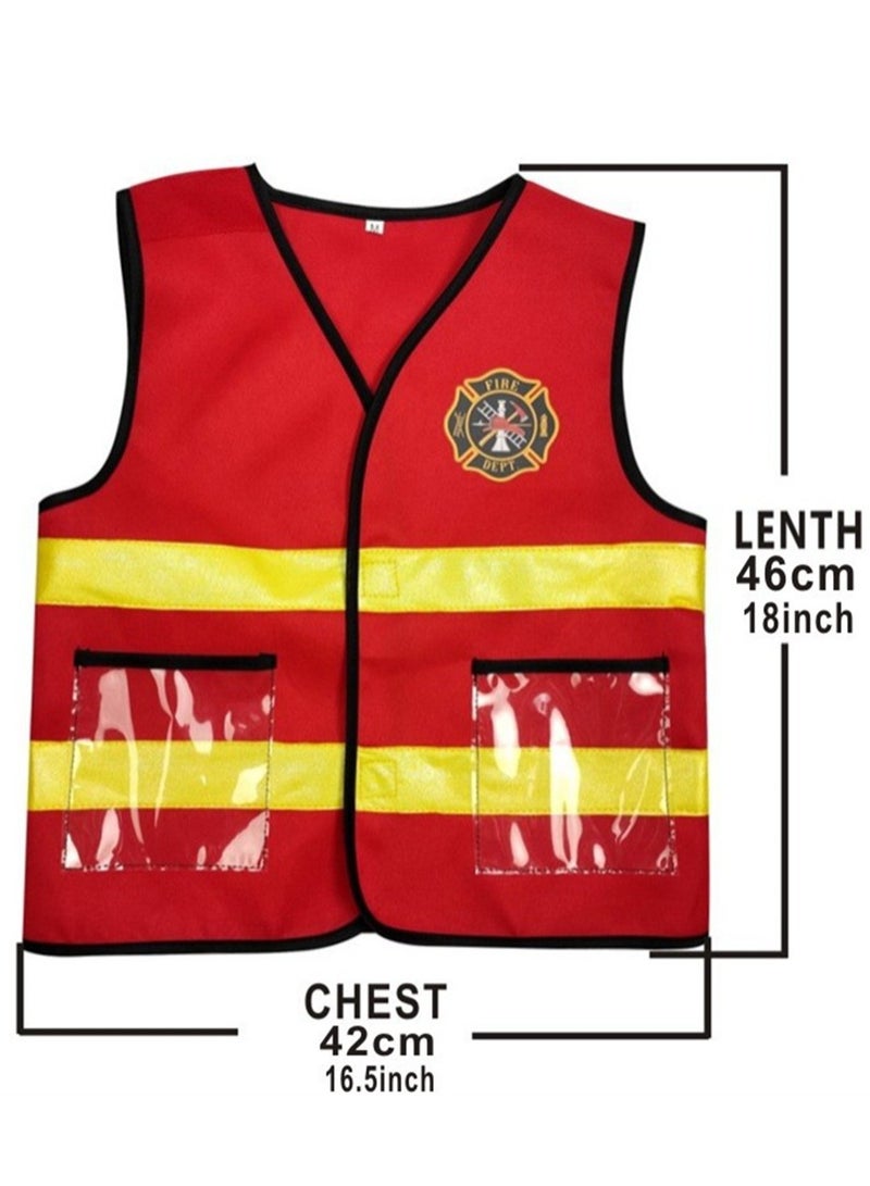 Children's Fire Fighter Vest 6-piece Set Fire Fighting Hero Costume Fire Fighting Toy Stage Dress Up Costume - Image 3