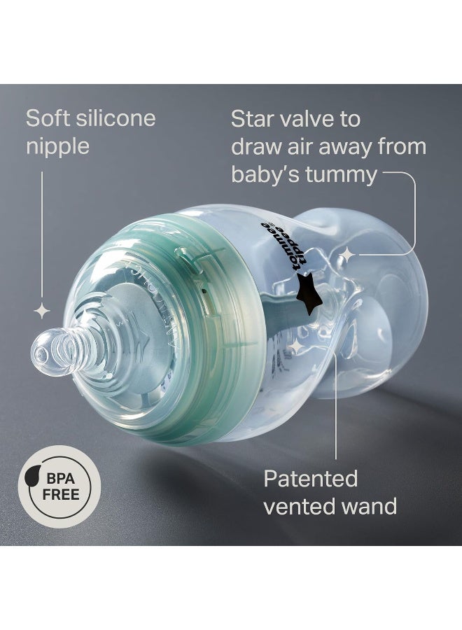 Tommee Tippee Baby Bottles, Advanced Anti-Colic Baby Bottle with Slow Flow Breast-Like, 5oz, 0m+, Self-Sterilizing, Baby Feeding Essentials, Pack of 4 - Image 3