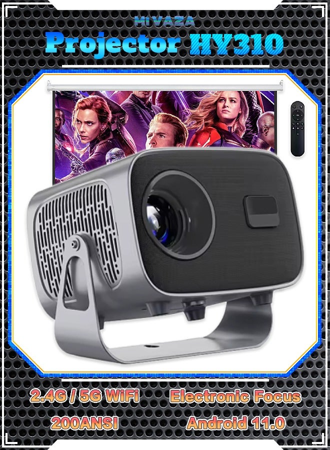 مي فازا جهاز عرض LED - يدعم 4K - يدعم 160 بوصة - جهاز عرض محمول مع جهاز تحكم عن بعد - واي فاي 5G وبلوتوث - التركيز الكهربائي - مسرح منزلي متنقل - جهاز عرض أفلام متوافق مع Android / iOS / Windows / TV Stick / PC - Image 1