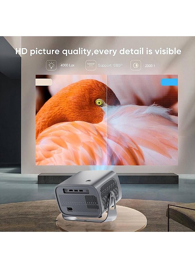 مي فازا - جهاز عرض LCD - يدعم 4K - يدعم 160 بوصة - جهاز عرض محمول مع جهاز تحكم عن بعد - واي فاي 5G وبلوتوث - التركيز الكهربائي - مسرح منزلي متنقل - جهاز عرض أفلام متوافق مع Android / iOS / Windows / TV Stick / PC - Image 1