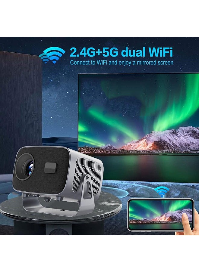 مي فازا - جهاز عرض LCD - يدعم 4K - يدعم 160 بوصة - جهاز عرض محمول مع جهاز تحكم عن بعد - واي فاي 5G وبلوتوث - التركيز الكهربائي - مسرح منزلي متنقل - جهاز عرض أفلام متوافق مع Android / iOS / Windows / TV Stick / PC - Image 1
