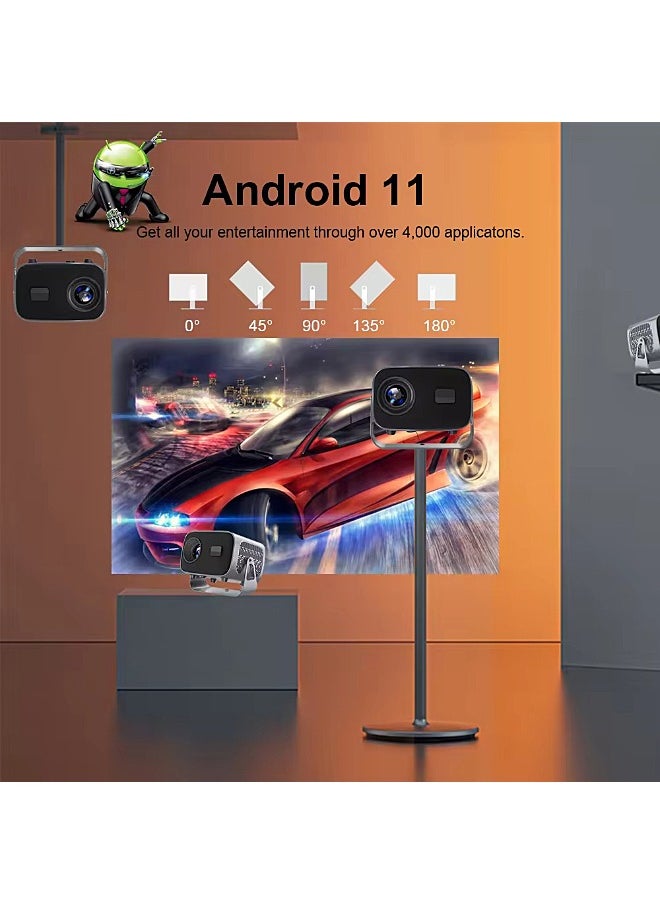 مي فازا - جهاز عرض LCD - يدعم 4K - يدعم 160 بوصة - جهاز عرض محمول مع جهاز تحكم عن بعد - واي فاي 5G وبلوتوث - التركيز الكهربائي - مسرح منزلي متنقل - جهاز عرض أفلام متوافق مع Android / iOS / Windows / TV Stick / PC - Image 1
