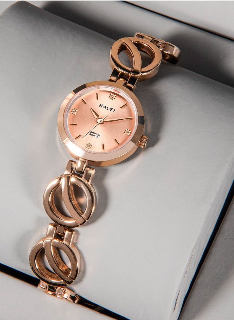 HALEI ساعة هالي هارلي لايت الفاخرة للسيدات بسوار - Image 3