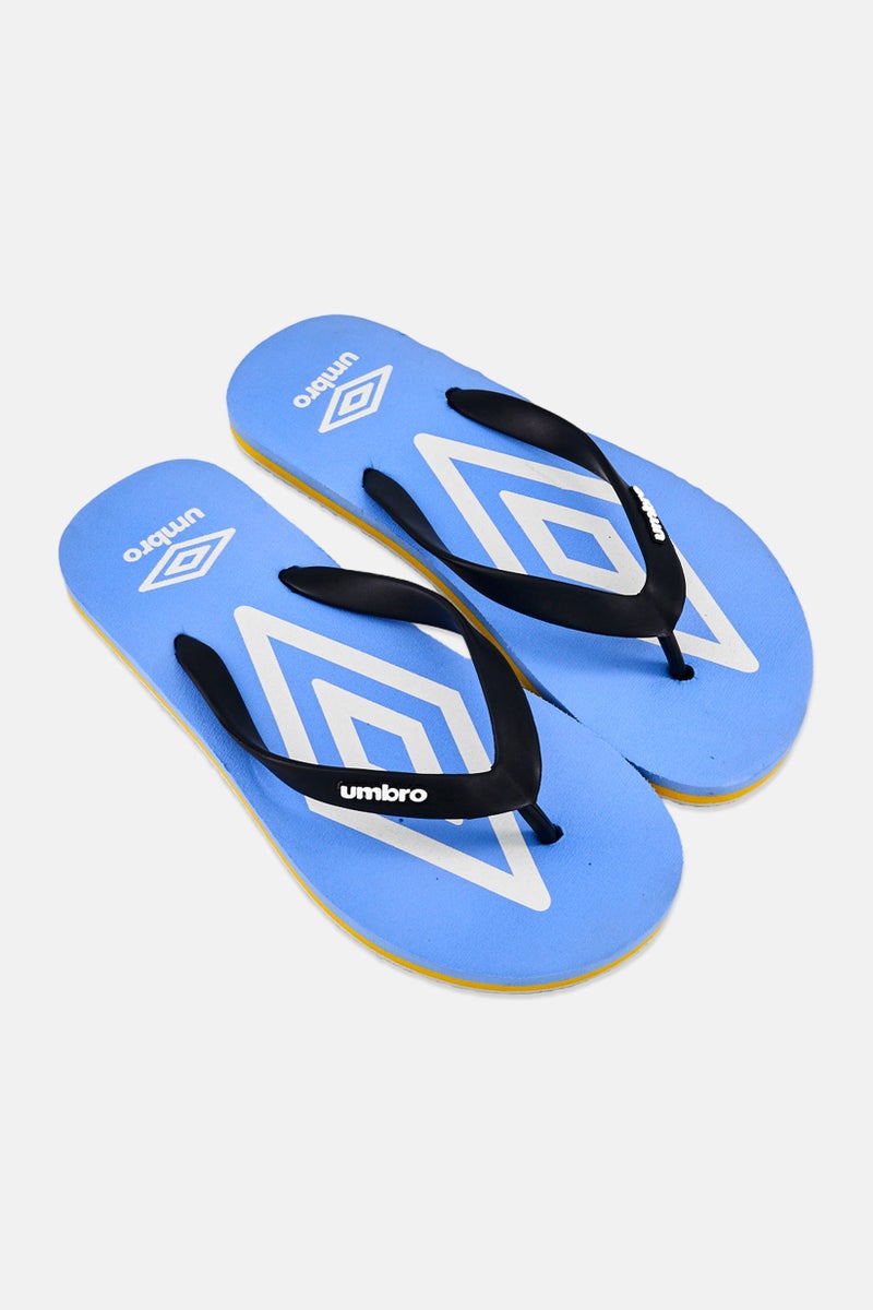 umbro Men Brand Logo Slip On Slippers, Blue - Image 4