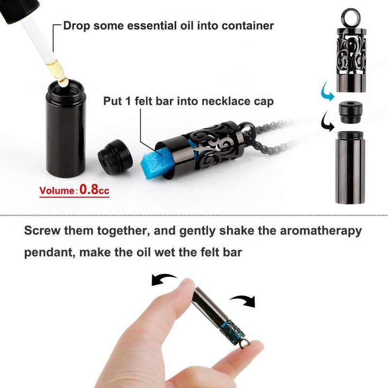Maromalife Essential Oil Necklaces for Women/Men, Diffuser Necklace 316L Stainless Steel, Diffuser Pendant for Men with 10 Felt Pads, Aromatherapy Necklace Gift Set for Birthday, Christmas - Image 5