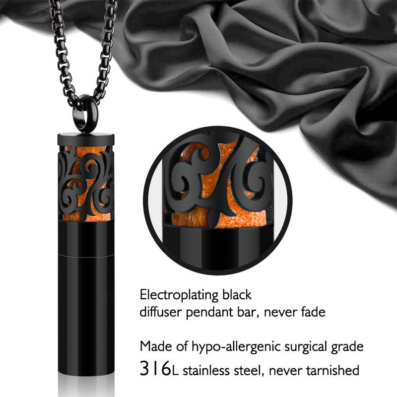 Maromalife Essential Oil Necklaces for Women/Men, Diffuser Necklace 316L Stainless Steel, Diffuser Pendant for Men with 10 Felt Pads, Aromatherapy Necklace Gift Set for Birthday, Christmas - Image 4