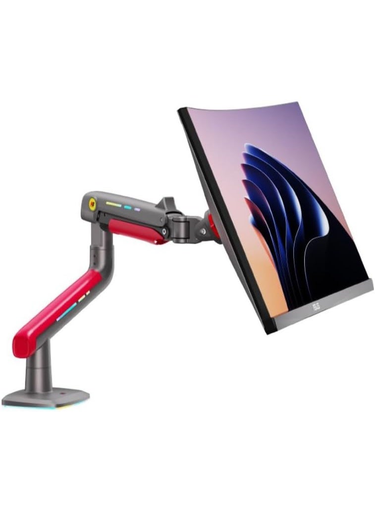 NB NORTH BAYOU NB RGB Gaming Monitor Arm Stand – Heavy-Duty Monitor Holder – Supports 32–60” Screens – 2–20kg - Image 1