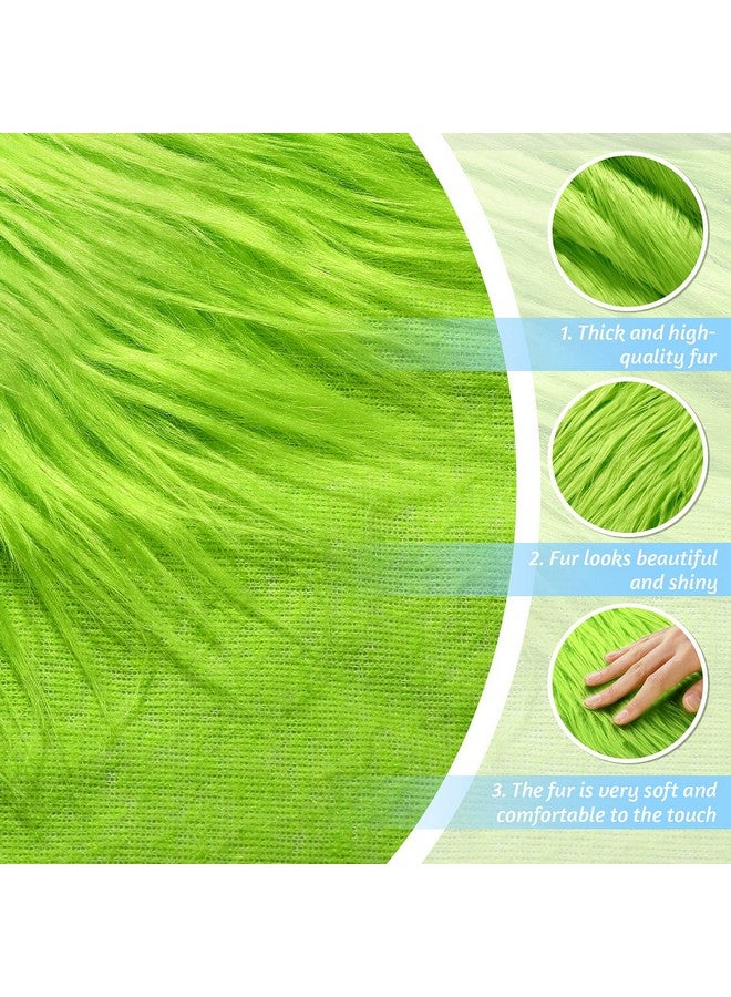 Tatuo Faux Fur Fabric Christmas Fluffy Fuzzy Craft Fake Fur Cuts Shaggy Synthetic Plush Patch Sewing DIY Winter Halloween Costume Gnome Beard Miniature Dolls Rugs Mats Gift(Green,60 x 18 Inch) - Image 2
