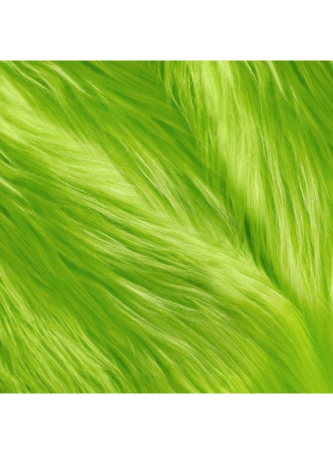 Tatuo Faux Fur Fabric Christmas Fluffy Fuzzy Craft Fake Fur Cuts Shaggy Synthetic Plush Patch Sewing DIY Winter Halloween Costume Gnome Beard Miniature Dolls Rugs Mats Gift(Green,60 x 18 Inch) - Image 1