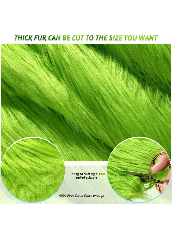 Tatuo Faux Fur Fabric Christmas Fluffy Fuzzy Craft Fake Fur Cuts Shaggy Synthetic Plush Patch Sewing DIY Winter Halloween Costume Gnome Beard Miniature Dolls Rugs Mats Gift(Green,60 x 18 Inch) - Image 5