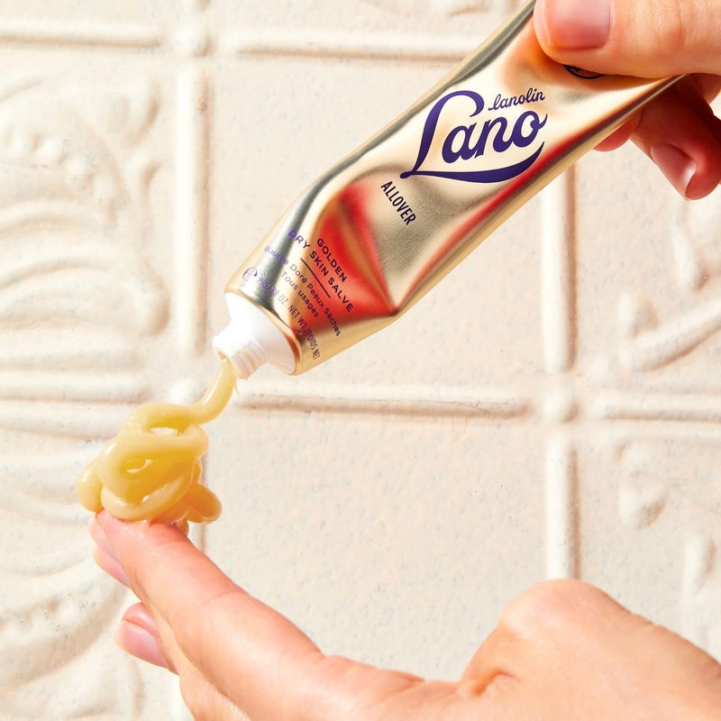 Lanolips Golden Dry Skin Salve - Lanolin Oil Healing Ointment with Vitamin E & Manuka Honey - Body Moisturizer for Dry Skin - Relief for Dry Hands & Cracked Lips - Dermatologist Tested (25g) - Image 2