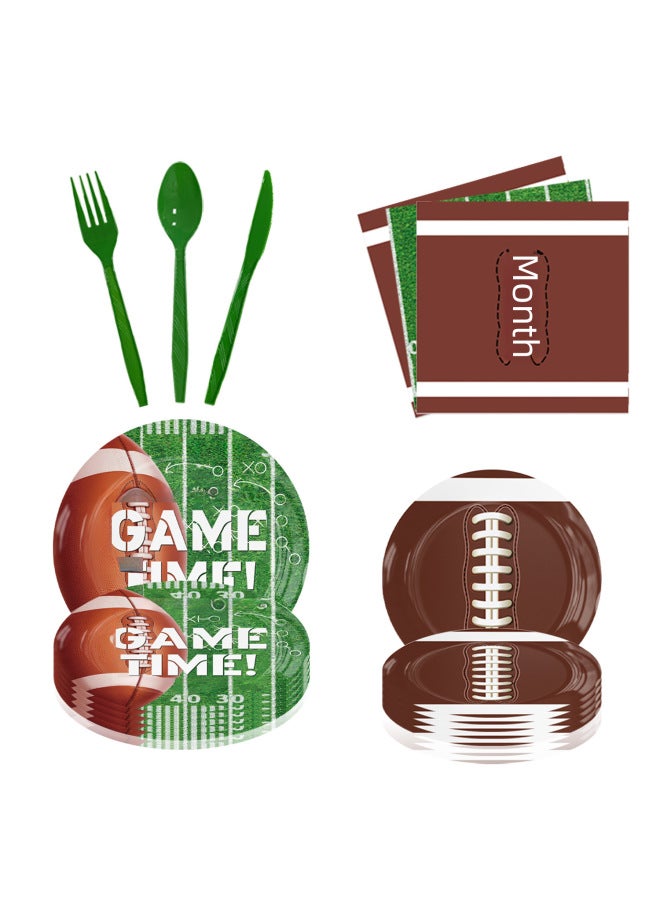 Super Bowl Rugby American Football Children's Birthday Party Tableware Paper Plate Tissue Tablecloth Decoration Party Supplies - Image 4