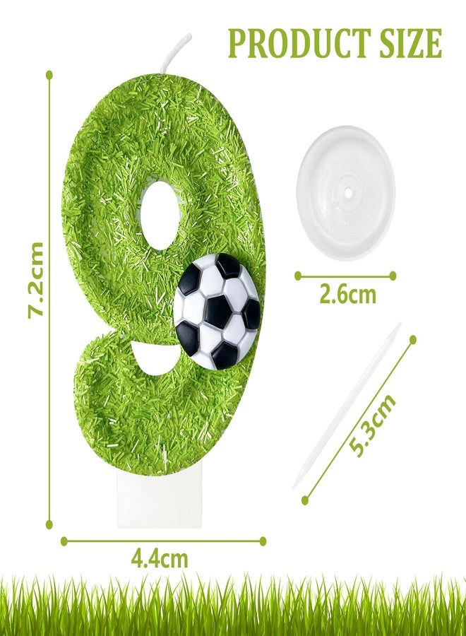 JonesLi 9th Birthday Candles，Soccer Birthday Decorations，Suitable for Girl and boy Cake Toppers, Wedding Cakes, Anniversaries, Party Celebrations, Birthday Decorations - Image 2