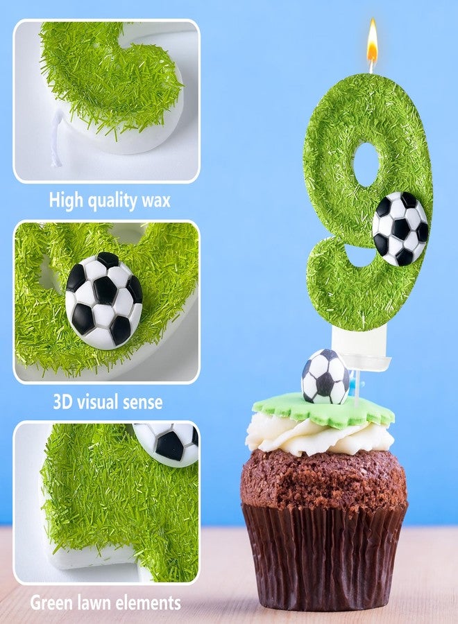 JonesLi 9th Birthday Candles，Soccer Birthday Decorations，Suitable for Girl and boy Cake Toppers, Wedding Cakes, Anniversaries, Party Celebrations, Birthday Decorations - Image 3