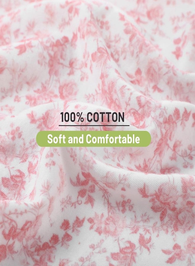 Janmercy 3 Pack Newborn Swaddle Blankets with Matching Hats Soft 100% Cotton Baby Sacks 0-3 Months for Girls Breathable Pink Floral Striped & Bow Print Swaddling Wraps Infant Essentials - Image 4
