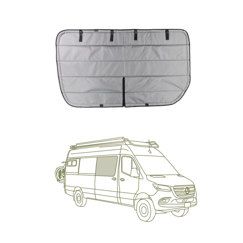 VanEssential Insulated Magnetic Blackout Window Cover Designed for MercedesBenz NCV3 VS30 Sliding Door with Bare Metal Frame ONLY Van Years 2007 to Current Year Cool Gray