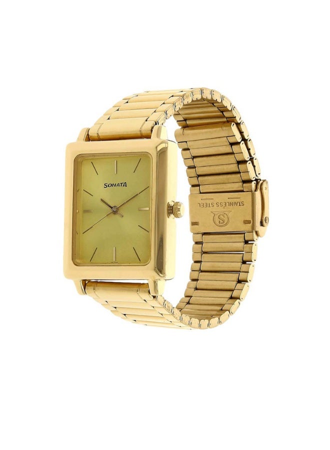 سوناتا Quartz Analog Champagne Dial Stainless Steel Strap Watch for Men - Image 2