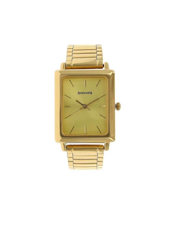 سوناتا Quartz Analog Champagne Dial Stainless Steel Strap Watch for Men - Image 1